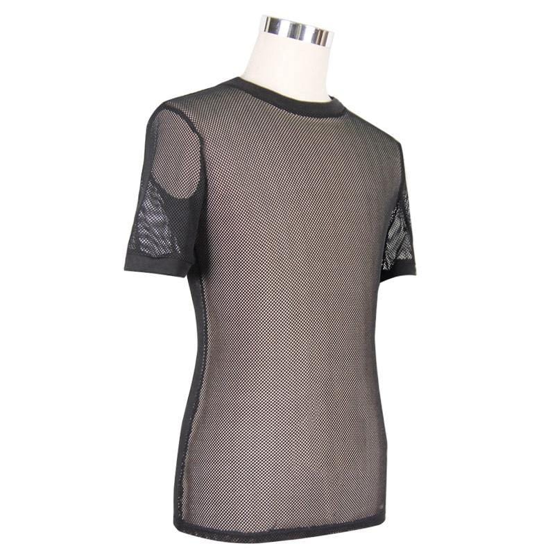 Men's All mesh Short Sleeve Punk T-Shirt - Image 6
