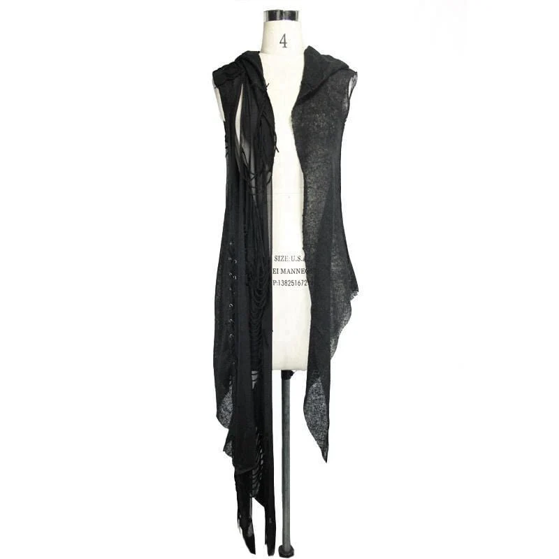 Women's Distressed Cowl With Lacing - Image 4
