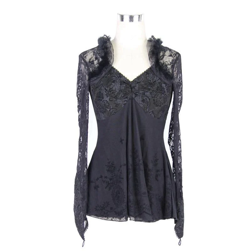 Women's Empireline Lace Short Goth Top - Image 3