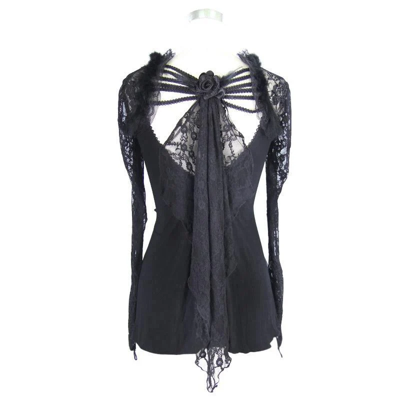 Women's Empireline Lace Short Goth Top - Image 5