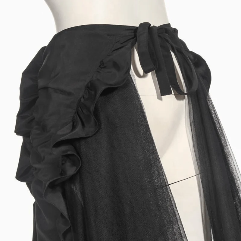 Women's Front Open Multilayered Skirt - Image 6