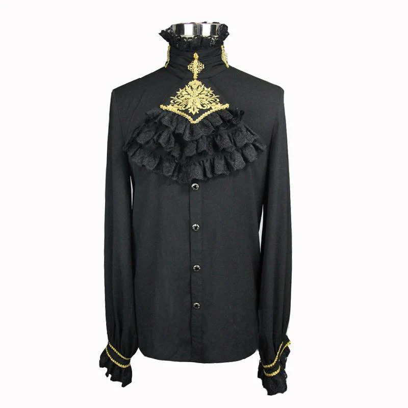 Men's Goth Dress Shirt With Ornamental Jabot - Image 10