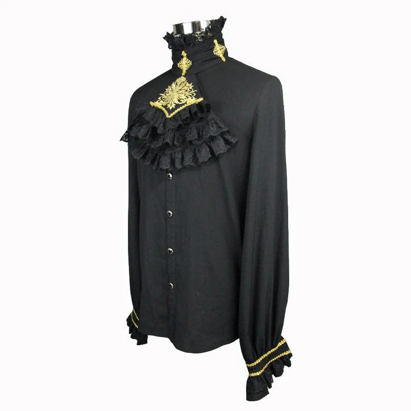 Men's Goth Dress Shirt With Ornamental Jabot - Image 11