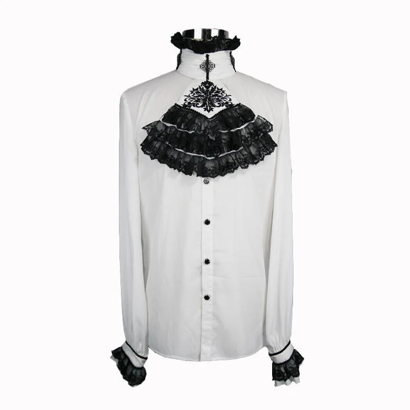 Men's Goth Dress Shirt With Ornamental Jabot - Image 4
