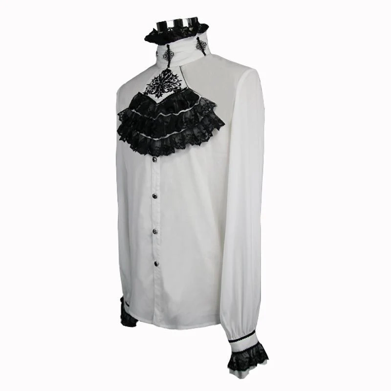 Men's Goth Dress Shirt With Ornamental Jabot - Image 5