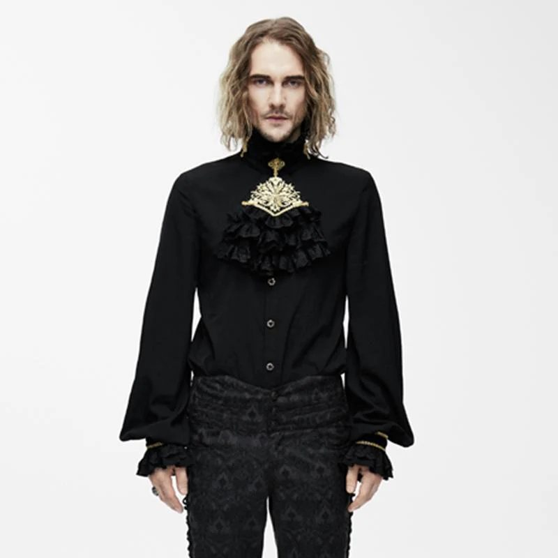 Men's Goth Dress Shirt With Ornamental Jabot - Image 7
