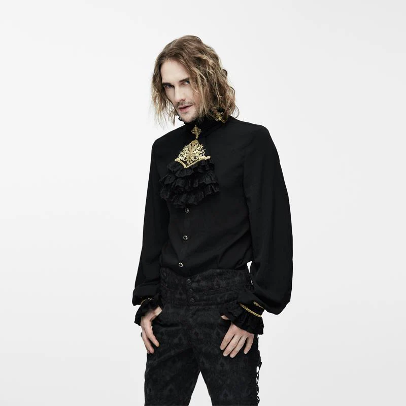 Men's Goth Dress Shirt With Ornamental Jabot - Image 8
