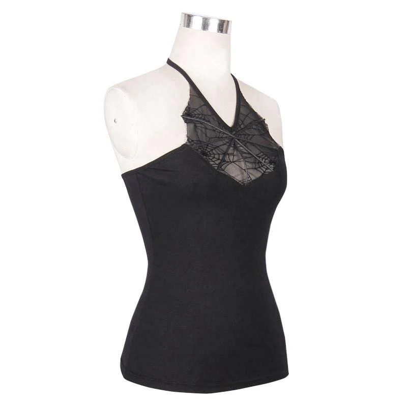 Women's Goth Halter Neck T-Shirt - Image 5