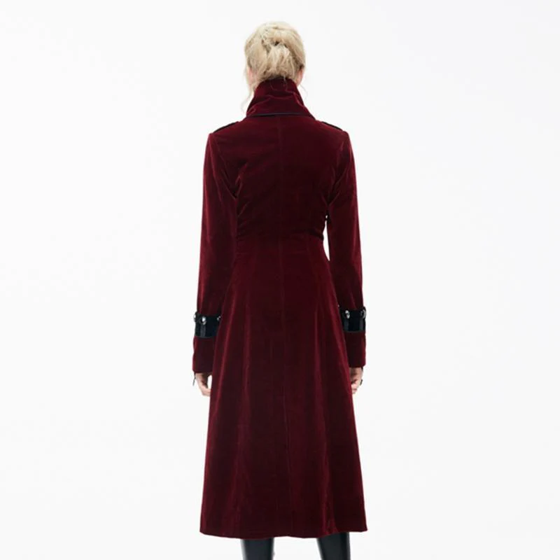 Women's Goth Princess Cut Coat With Elaborate Frog Closure - Image 12