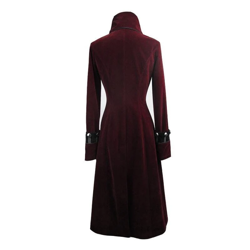 Women's Goth Princess Cut Coat With Elaborate Frog Closure - Image 14