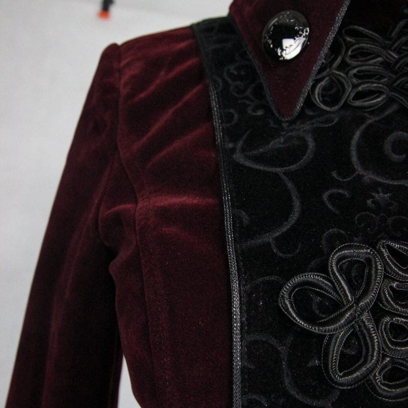 Women's Goth Princess Cut Coat With Elaborate Frog Closure - Image 16