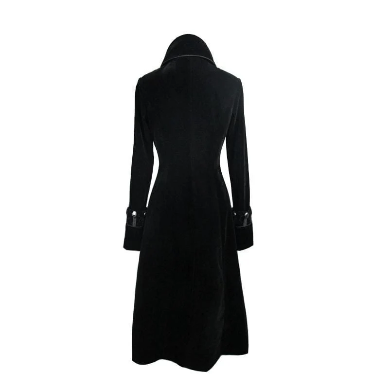 Women's Goth Princess Cut Coat With Elaborate Frog Closure - Image 5