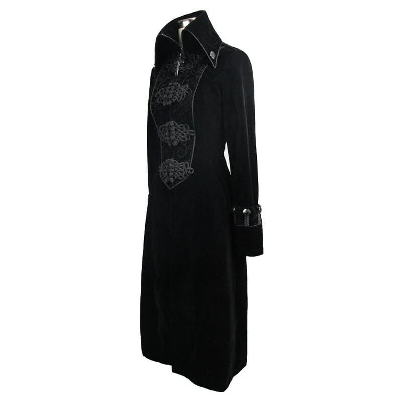 Women's Goth Princess Cut Coat With Elaborate Frog Closure - Image 6