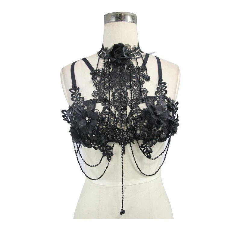 Women's Gothic Flower & Lace Harness - Image 4