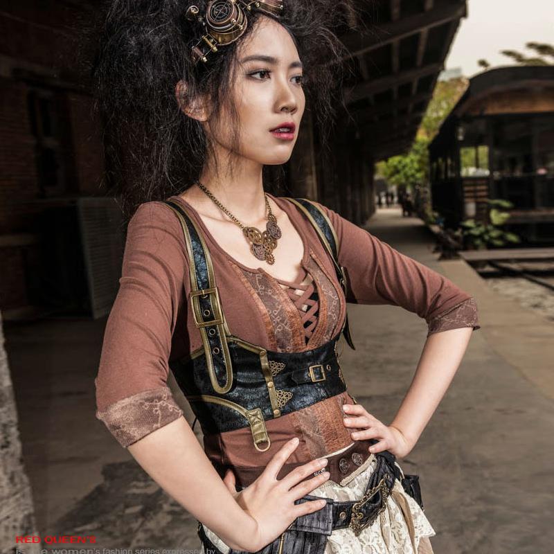 Gothic Lace and Buckle Bustier - Image 2