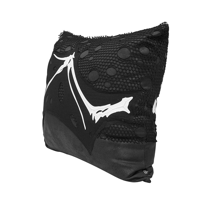 Gothic Ripped Mesh Splice Pillow Case with Pillow Inner - Image 3