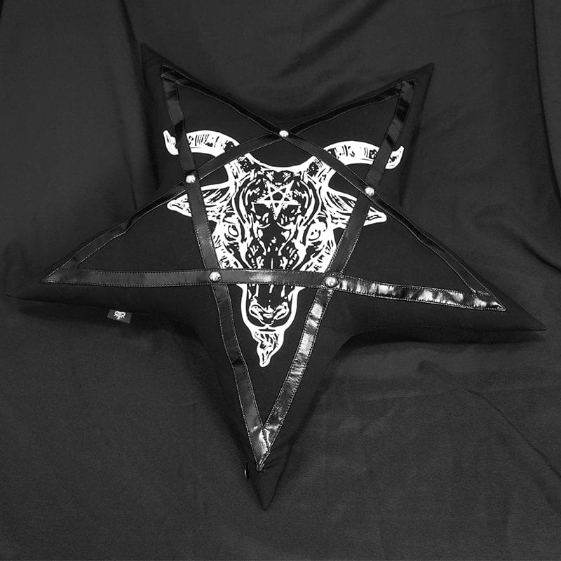 Gothic Sheepshead Printed Pentagram Pillow Case with Pillow Inner - Image 4