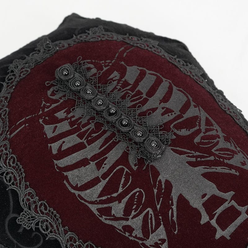 Gothic Skeleton Printed Lace Hexagon Pillow Case with Pillow Inner - Image 5