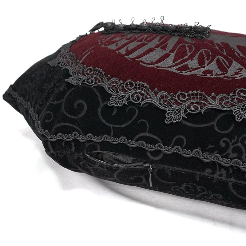 Gothic Skeleton Printed Lace Hexagon Pillow Case with Pillow Inner - Image 6