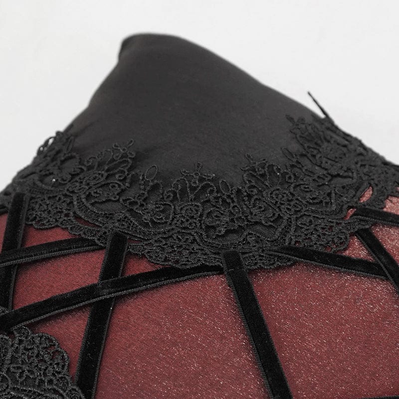 Gothic Strappy Lace Pillow Case Black with Pillow Inner - Image 7