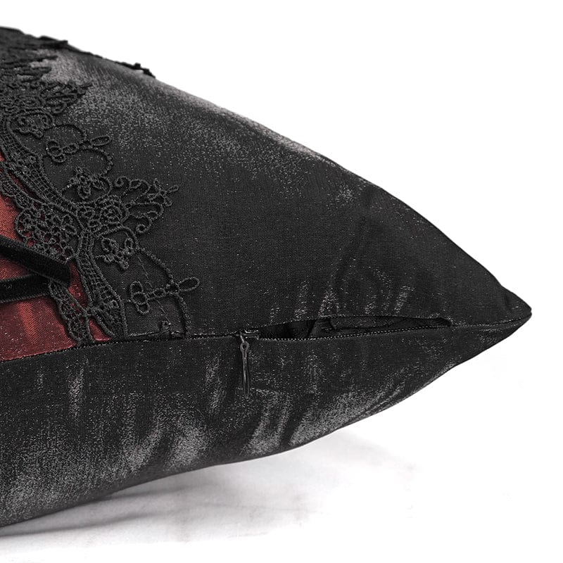 Gothic Strappy Lace Pillow Case Black with Pillow Inner - Image 8