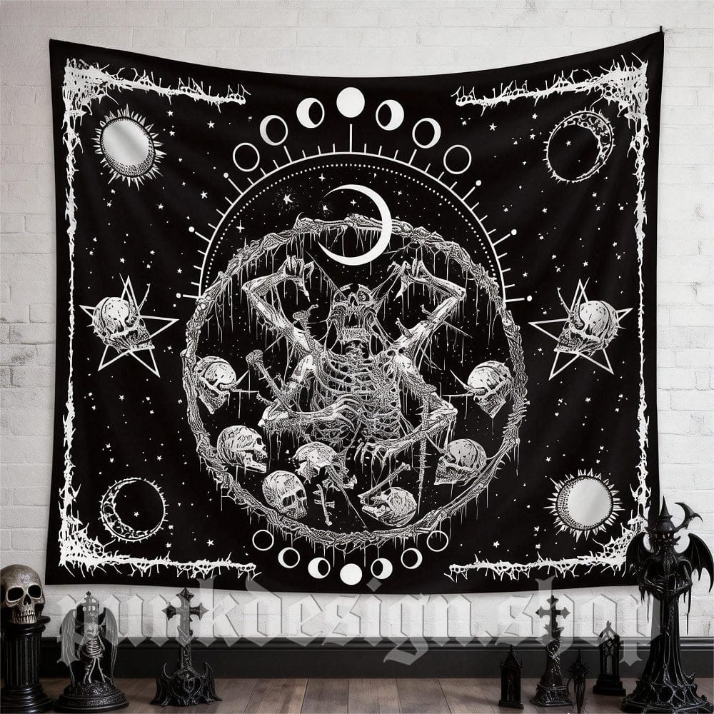 Home's Gothic Skull Printed Tapestry - Image 3