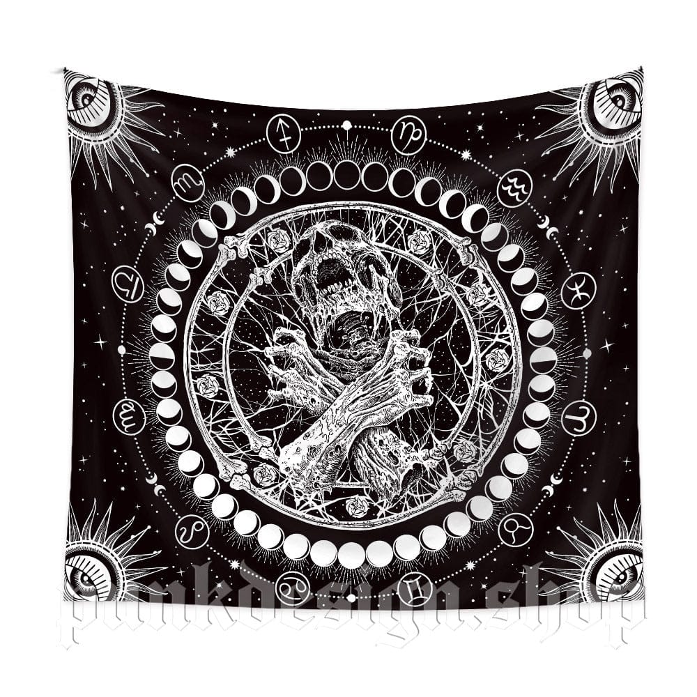 Home's Gothic Skull Printed Tapestry - Image 5