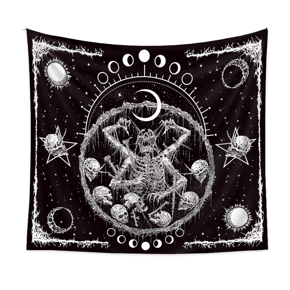 Home's Gothic Skull Printed Tapestry - Image 9