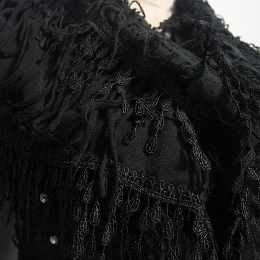 Women's Lace and Trimming Goth Style Mid Length Hooded Dress - Image 8
