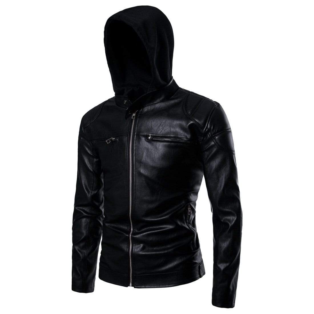 Men' Punk Two-layered Zips Jackets With Hood - Image 3