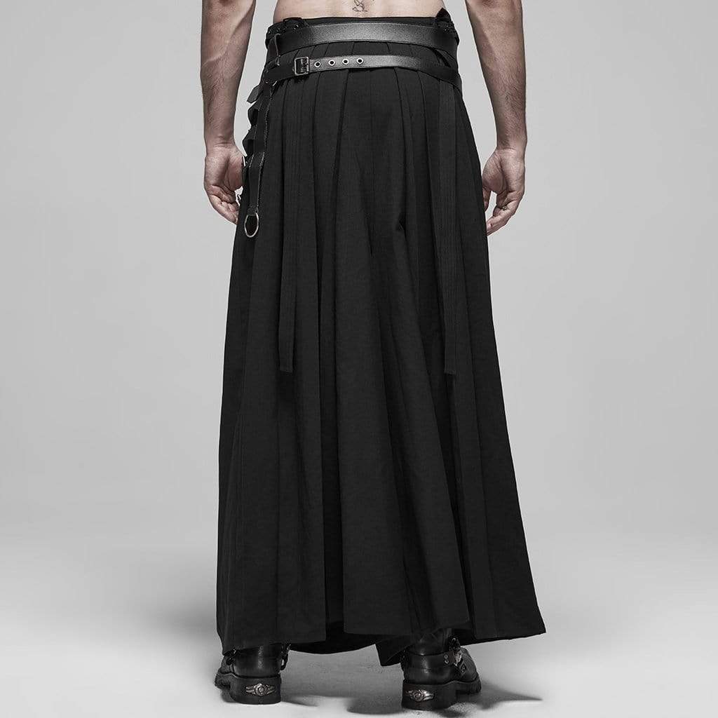 Men's Black Japanese Warrior Pantskirts With Harness - Image 3