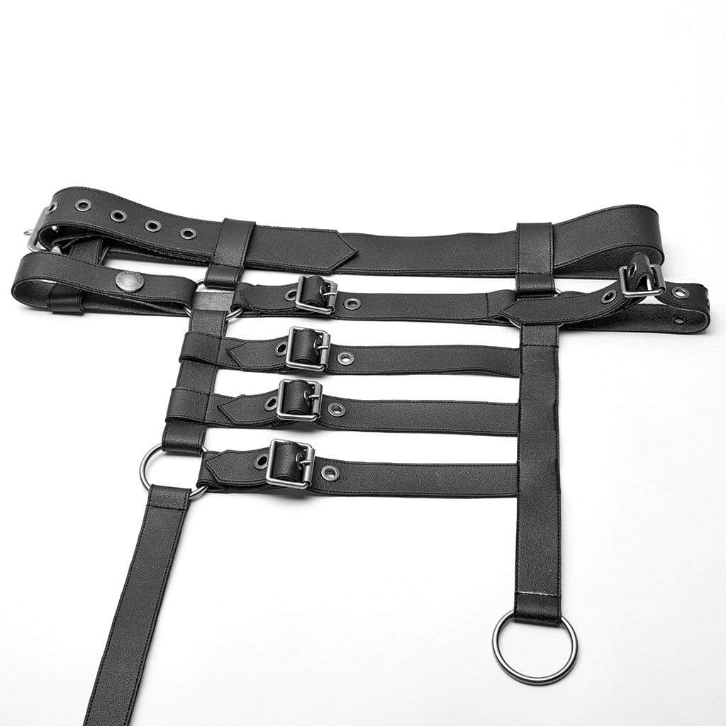 Men's Black Japanese Warrior Pantskirts With Harness - Image 9