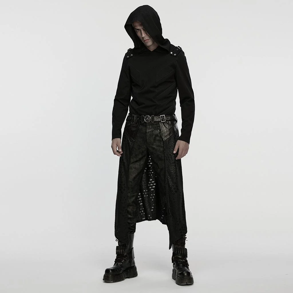 Men's Cyberpunk Buckle-up Strap Minimalist Hoodie - Image 4