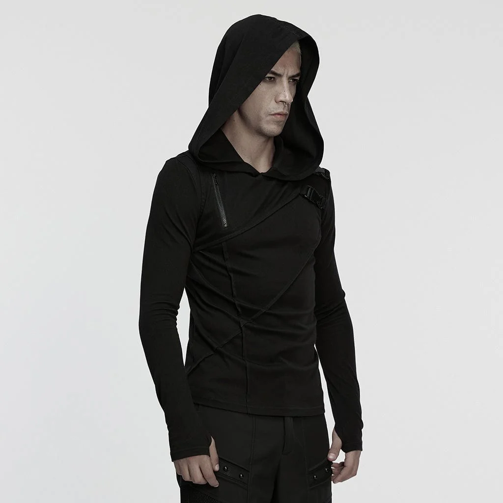 Men's Cyberpunk Buckle-up Zip Hoodie - Image 2