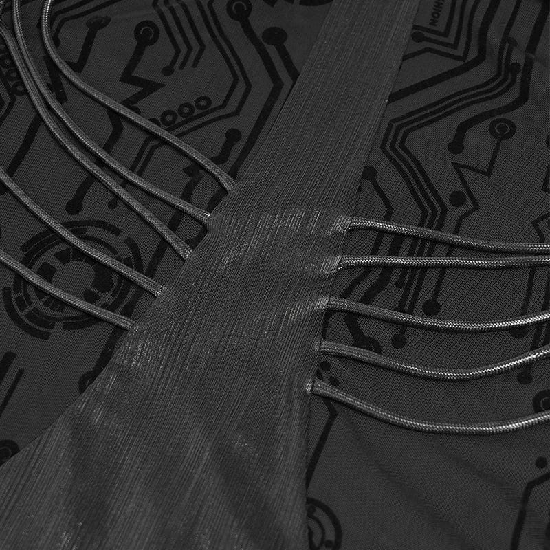 Men's Cyberpunk Circuit Board Printed Shirt - Image 12