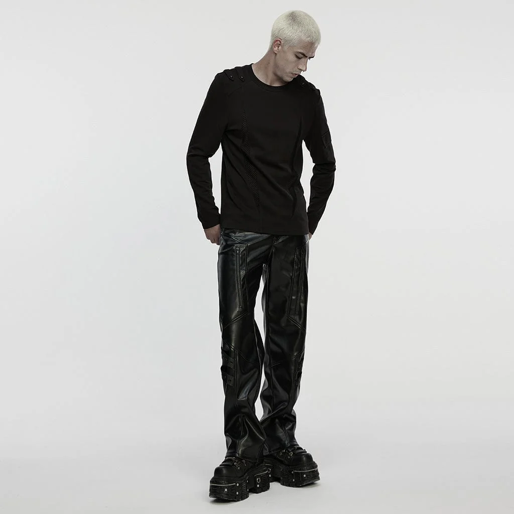 Men's Cyberpunk Cut-out Mesh Splice T-shirt - Image 4
