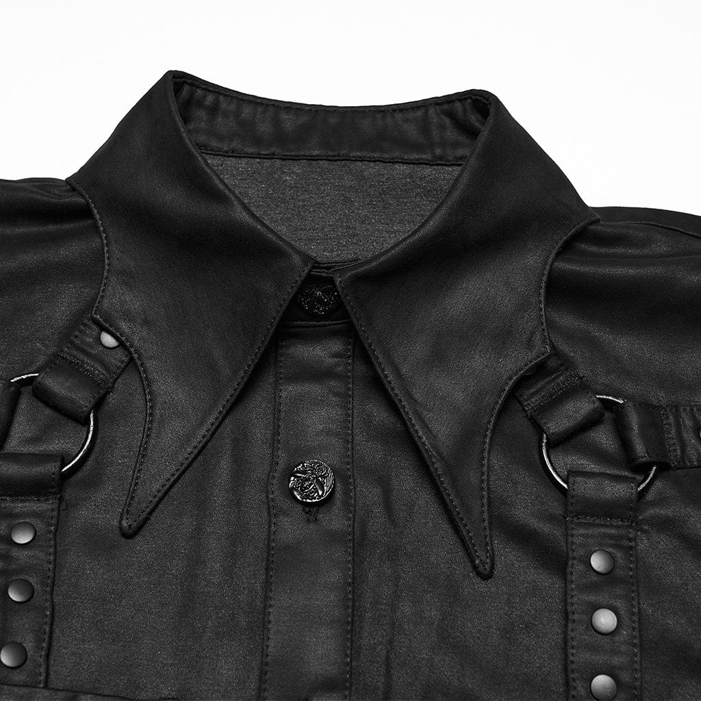 Men's Cyberpunk Irregular Bat Collar Shirt - Image 6