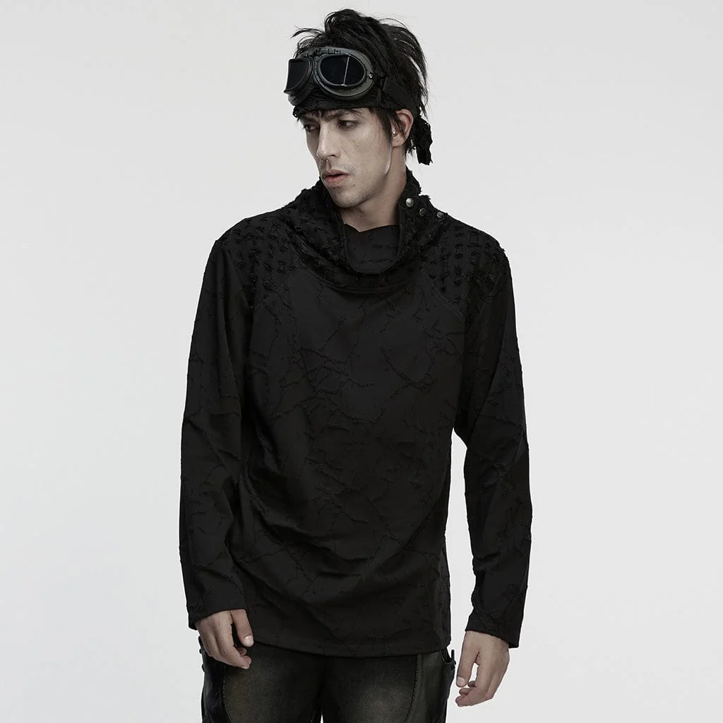 Men's Cyberpunk Rivet Ripped Loose T-shirt