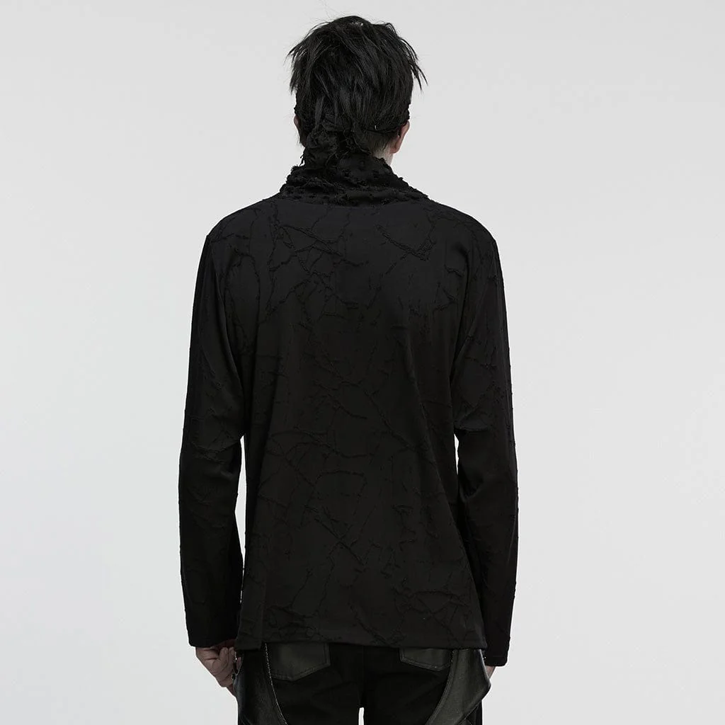 Men's Cyberpunk Rivet Ripped Loose T-shirt - Image 3