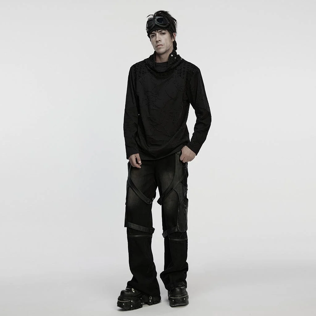 Men's Cyberpunk Rivet Ripped Loose T-shirt - Image 4
