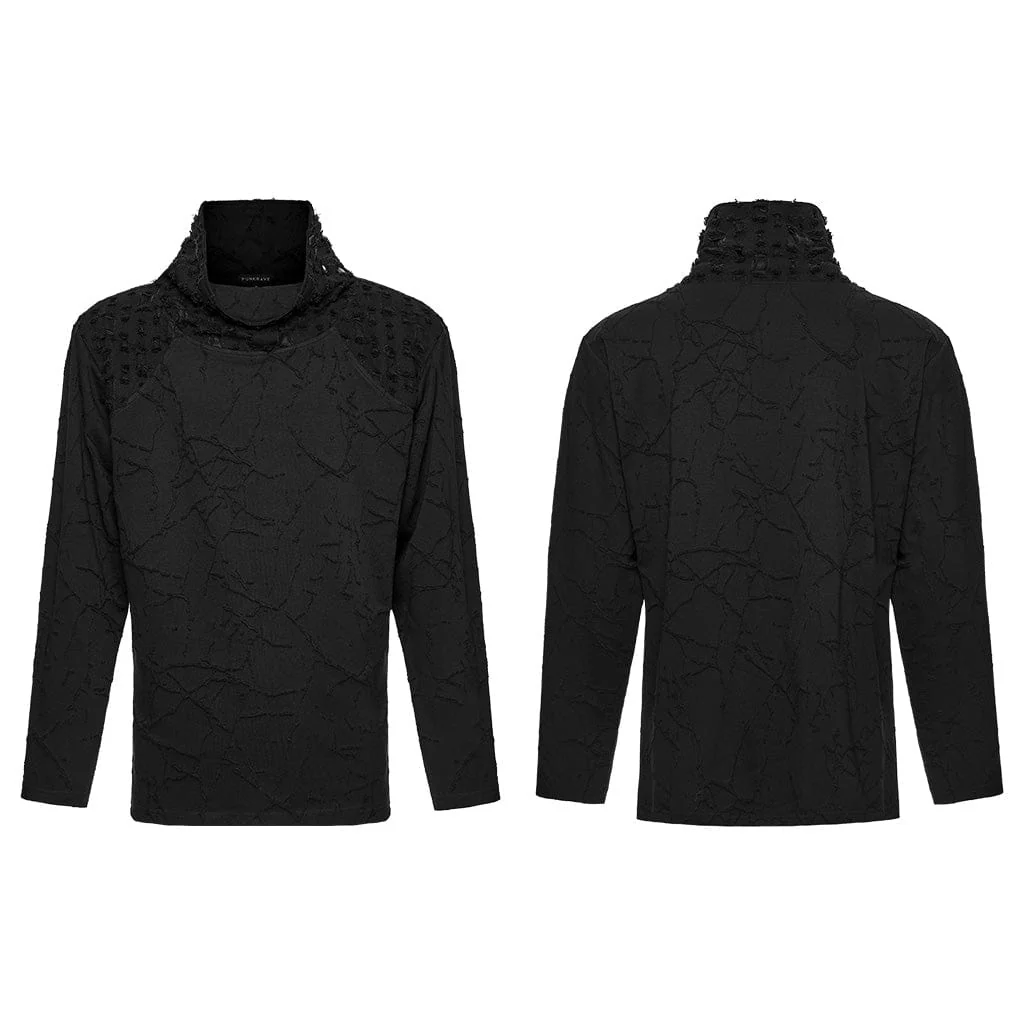 Men's Cyberpunk Rivet Ripped Loose T-shirt - Image 5