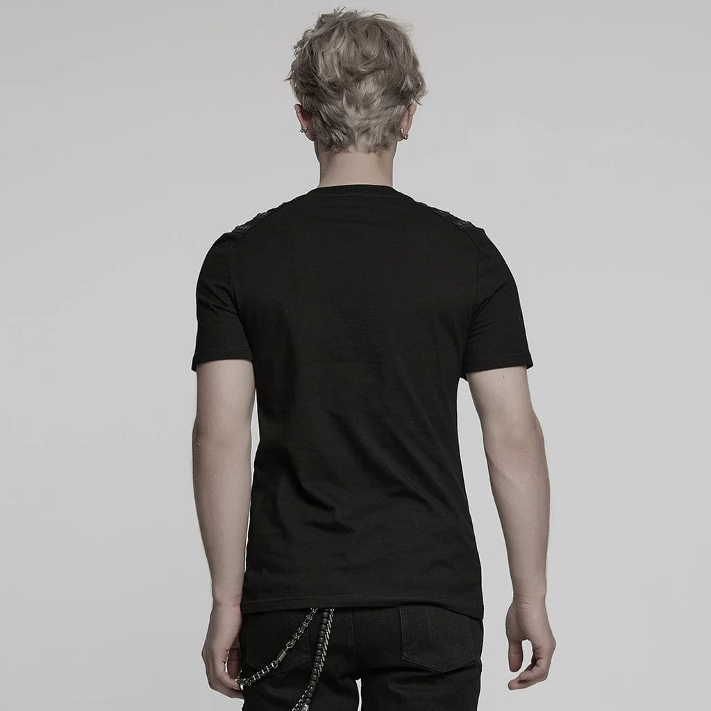 Men's Cyberpunk Studded Buckle Strap T-shirt - Image 3