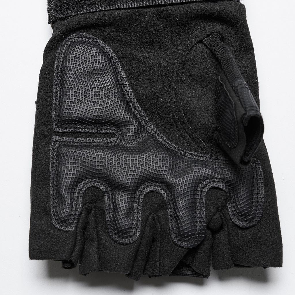Men's Cyberpunk Studs Mesh Pad Gloves - Image 8