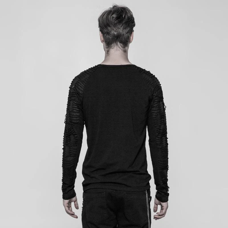 Men's Distressed Sleeved Punk T-shirt - Image 3