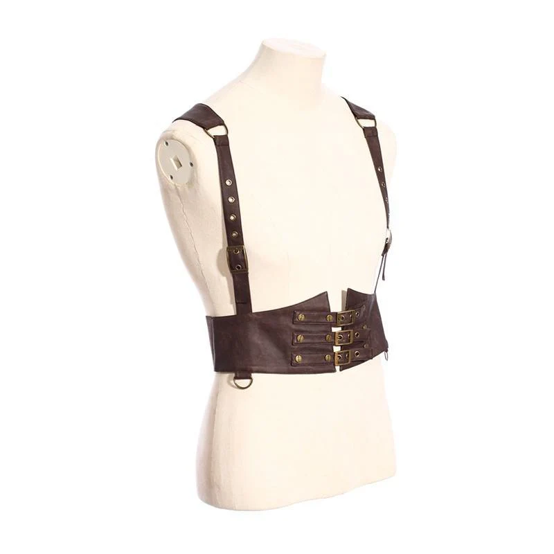 Men's Faux Leather Steampunk Body Harness - Image 5
