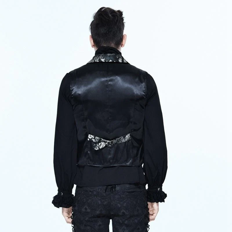 Men's Goth Brocade Waistcoat - Image 3