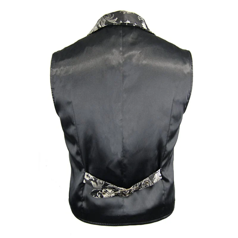 Men's Goth Brocade Waistcoat - Image 6