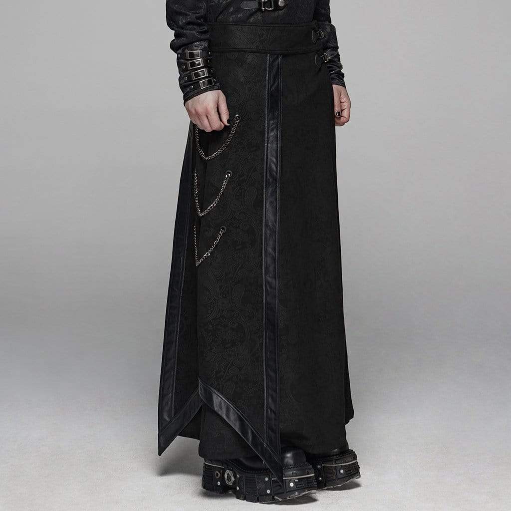 Men's Goth Floral Printed High-waisted Maxi Overskirt - Image 2