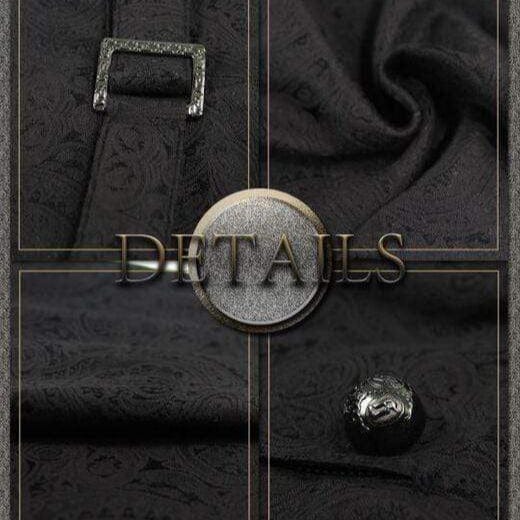 Men's Goth High-waisted Double-breasted Jacquard Pants - Image 7