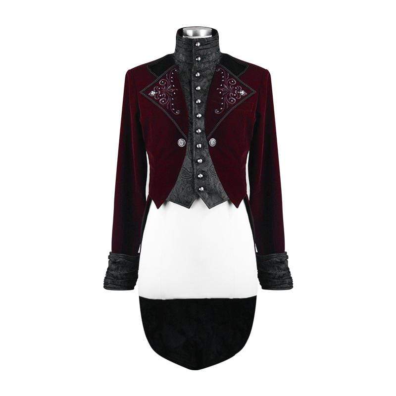 Men's Goth Jacquard Short Dovetail Coat - Image 4